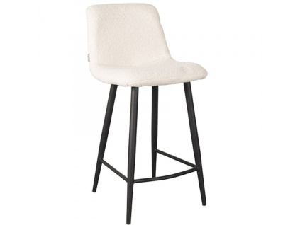 Bílá látková barová židle LABEL51 Jep 65 cm