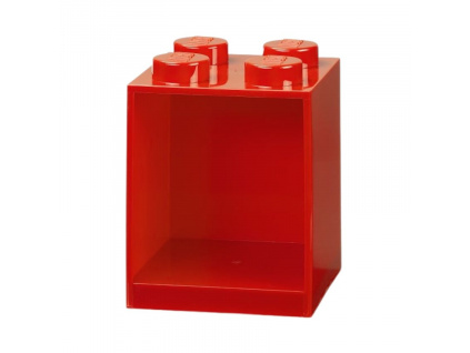 Červená nástěnná police LEGO® Storage 21 x 16 cm