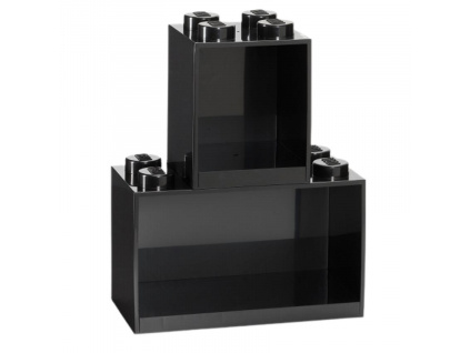 Set dvou černých nástěnných polic LEGO® Brick