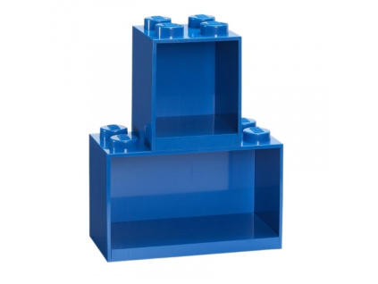 Set dvou modrých nástěnných polic LEGO® Brick