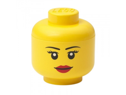Žlutý úložný box ve tvaru hlavy LEGO® Girl 12 cm