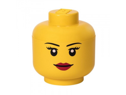 Žlutý úložný box ve tvaru hlavy LEGO® Girl 24 cm