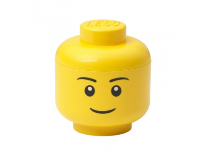 Žlutý úložný box ve tvaru hlavy LEGO® Boy mini 12 cm