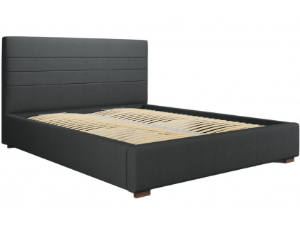 Tmavě šedá látková postel MICADONI Aranda 160 x 200 cm