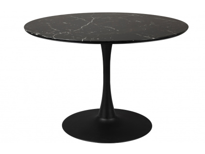Černý mramorový jídelní stůl WLL MARU 110 cm