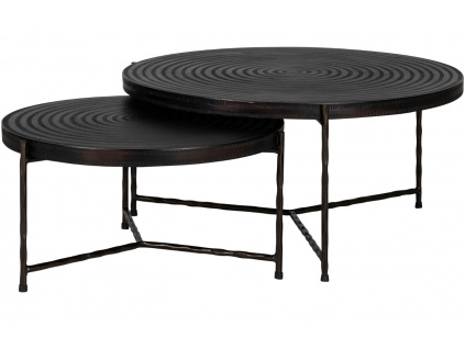 Set dvou černých kovových konferenčních stolků Richmond Ventana 92/72 cm