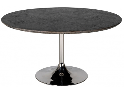 Černo stříbrný dubový jídelní stůl Richmond Blackbone 140 cm