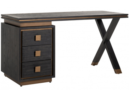 Černý dubový pracovní stůl Richmond Hunter 150 x 60 cm