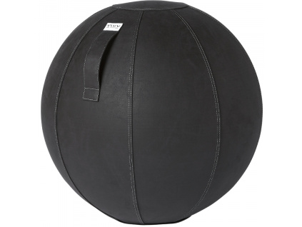 Černý koženkový sedací / gymnastický míč VLUV BOL VEGA Ø 65 cm