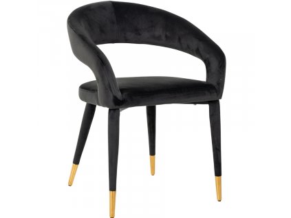 Černá sametová židle Richmond Gia vynikne v každém stylově zařízeném moderním interiéru. Kombinace černého sametu a zlatého kovu z židle vytváří luxusní designový prvek.