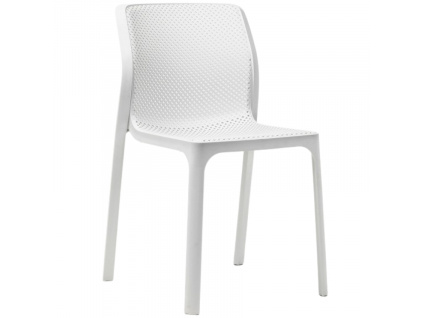 Bílá plastová zahradní židle Bit