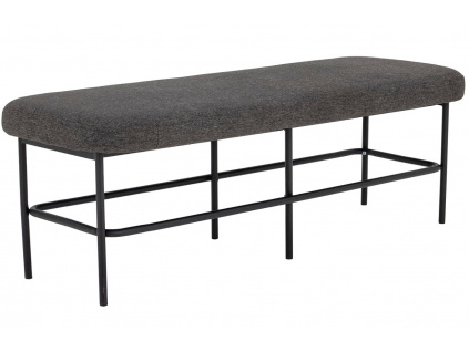 Tmavě šedá látková lavice Bloomingville Farell 140 x 45,5 cm