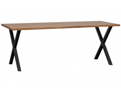 Hnědý ořechový jídelní stůl Janco X 200 x 90 cm