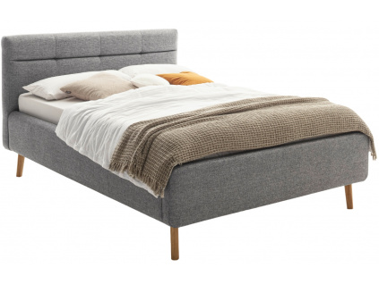 Šedá dvoulůžková postel Meise Möbel Lotte 140 x 200 cm s úložným prostorem