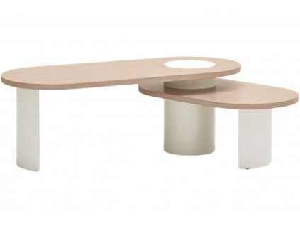 Bílý dřevěný konferenční stolek Teulat Nori 120 x 85 cm