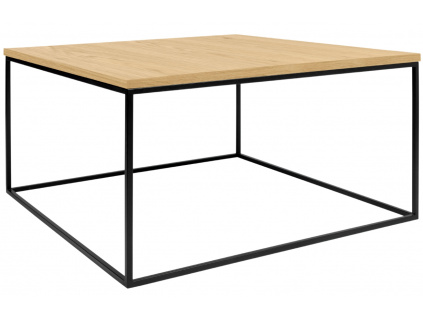 Dubový konferenční stolek TEMAHOME Gleam II. 75x75 cm s černou podnoží