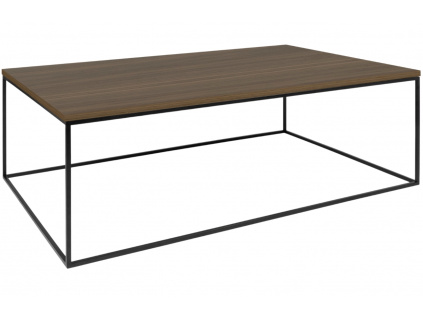 Ořechový konferenční stolek TEMAHOME Gleam 120 x 75 cm s černou podnoží