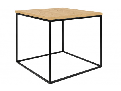 Dubový konferenční stolek TEMAHOME Gleam 50 x 50 cm s černou podnoží