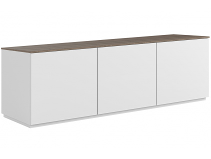 Bílá lakovaná komoda TEMAHOME Join 180 x 50 cm s ořechovou deskou