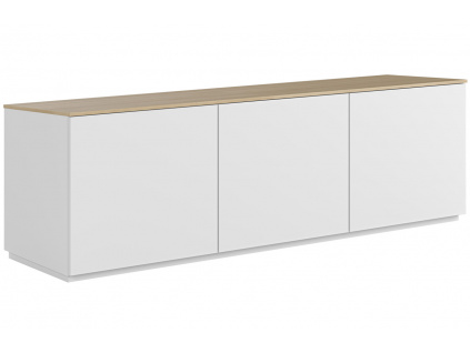Bílá lakovaná komoda TEMAHOME Join 180 x 50 cm s dubovou deskou