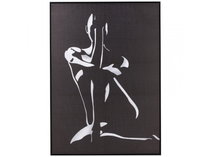 Černý obraz J-line Lorna 143 x 102 cm