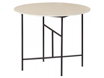 Béžový konferenční stolek Tatum 60 cm s mramorovým dekorem