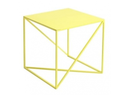 Žlutý kovový konferenční stolek Mountain 50x50 cm