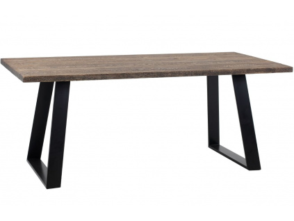 Masivní dubový jídelní stůl Hof 180x90 cm s černou podnoží