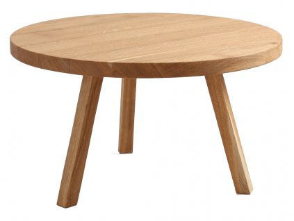 Přírodní masivní konferenční stolek Tre Ø 80 cm
