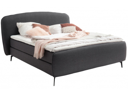 Antracitově šedá látková dvoulůžková postel Meise Möbel Imola 160 x 200 cm, boxspring