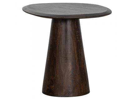 Tmavě hnědý odkládací mangový stolek Poselt 60 x 53 cm