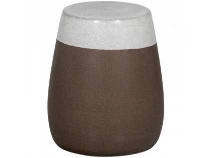 Hnědo-bílý keramický odkládací stolek Clain 29 cm