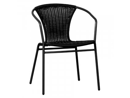 Černá ratanová zahradní židle Kayle