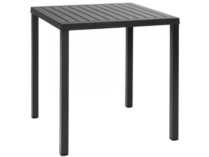 Antracitově šedý plastový zahradní stůl Cube 70 x 70 cm