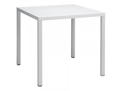 Bílý plastový zahradní stůl Cube 80 x 80 cm