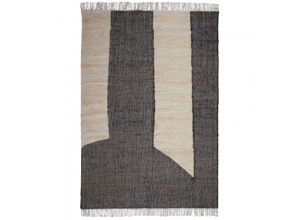 Béžovo-černý jutový koberec Sali 200 x 300 cm