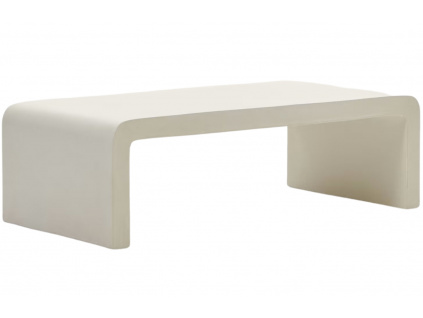 Bílý cementový zahradní konferenční stolek Kave Home Aiguablava 135 x 65 cm