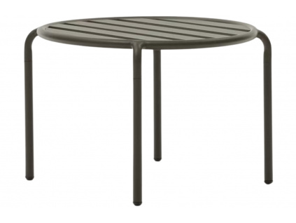 Tmavě zelený kovový zahradní stolek Kave Home Joncols 60 cm