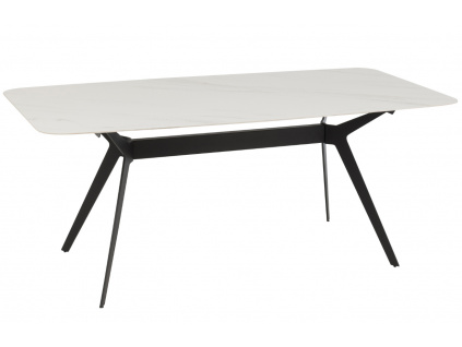 Bílý porcelánový jídelní stůl J-line Malak 180 x 90 cm
