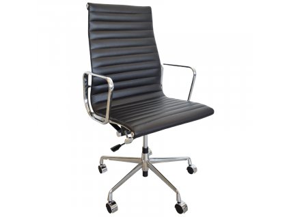 Černá kožená kancelářská židle 119