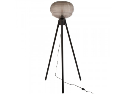 Kouřově šedá skleněná stojací lampa J-line Flopo 148 cm