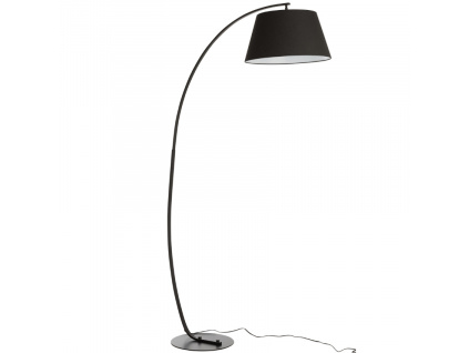 Černá látková stojací lampa J-line Molta 188 cm