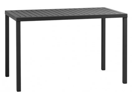 Antracitově šedý plastový zahradní stůl Cube 120 x 70 cm