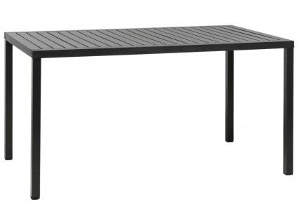 Antracitově šedý plastový zahradní stůl Cube 140 x 80 cm