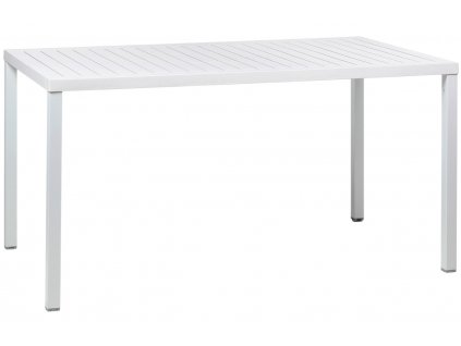 Bílý plastový zahradní stůl Cube 140 x 80 cm