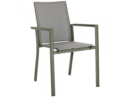Šedo-zelená hliníková zahradní židle Bizzotto Konnor
