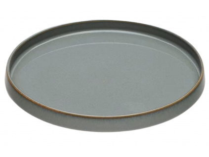 Šedomodrý keramický dezertní talíř Kave Home Lescala 21,5 cm