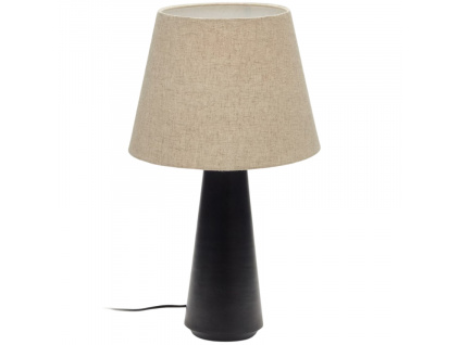 Béžová lněná stolní lampa Kave Home Torrent