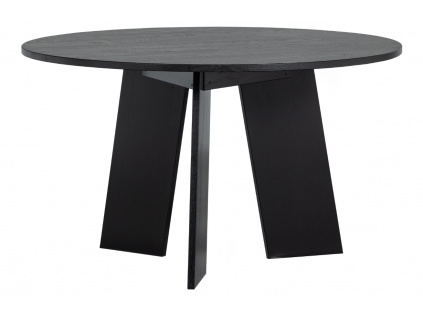 Černý dubový jídelní stůl Fredy 129 cm