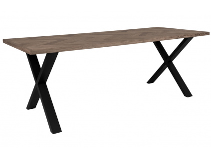 Hnědý dubový jídelní stůl Bordeo 200 x 95 cm